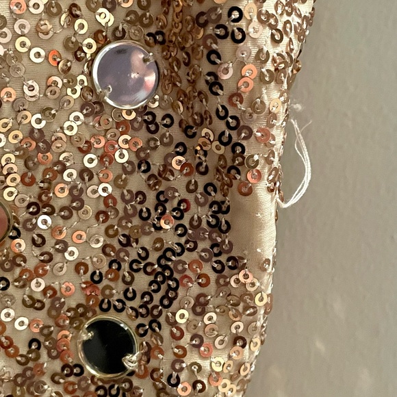 3/$20 Junior Dress RAMEPAGE Sequined with feather hem, Tag says Size 5 - Picture 2 of 13